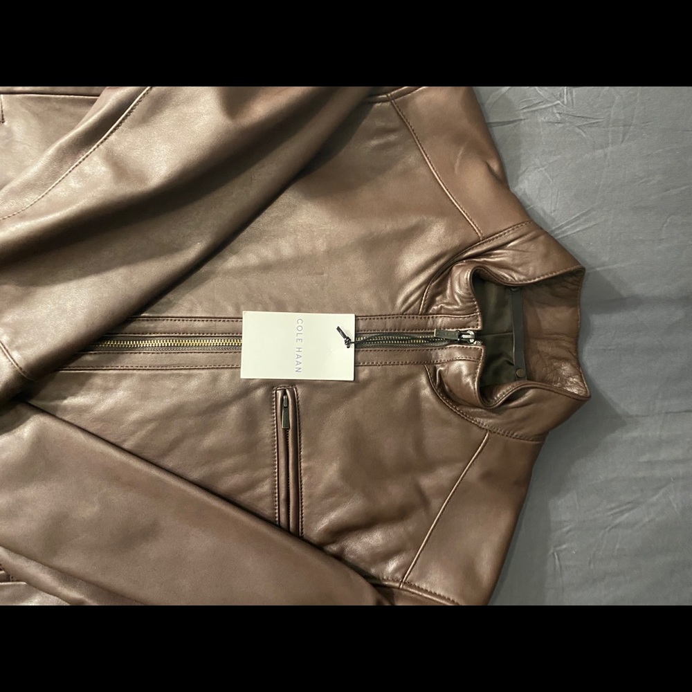 Cole Haan mens leather jacket
